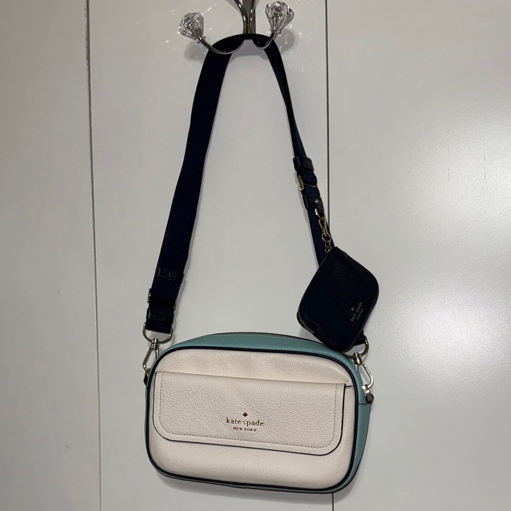 Kate Spade Stevie Cream and Navy Crossbody Bag